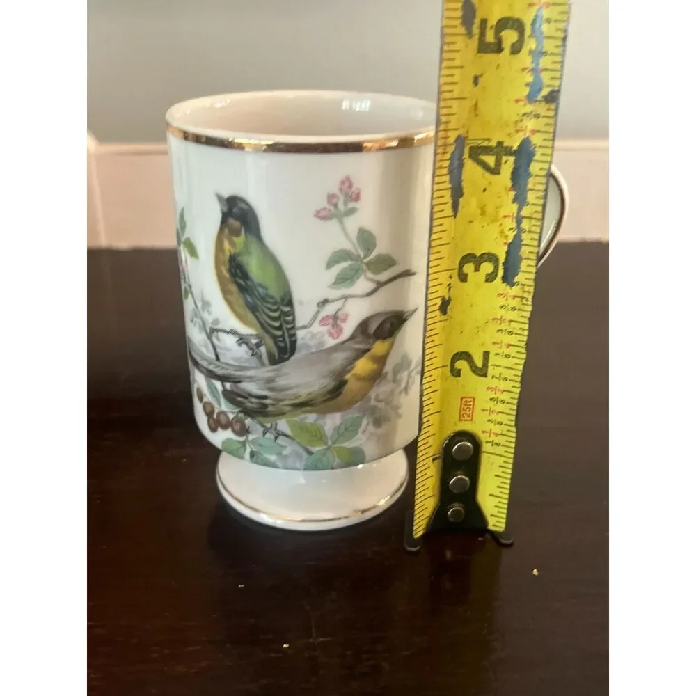 Set of 3 Royal Crown  Footed Bird Mugs | Vintage Cottagecore Cups - Picture 7 of 7